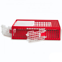Přepravní box na drůbež - 3 dvířka - 95 x 56 x 27 cm, skládací