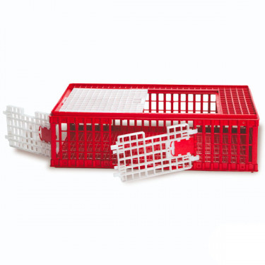 Přepravní box na drůbež - 3 dvířka - 95 x 56 x 27 cm, skládací