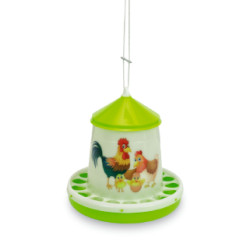 Plastové krmítko - ŠŤASTNÉ SLEPICE 4 kg - zelené - 11366
