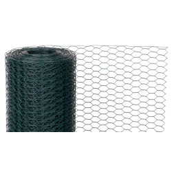 Pletivo HEX PVC 1000/20/0,9 mm, 25 m, zelené, šestihranné, zahradní, chovatelské