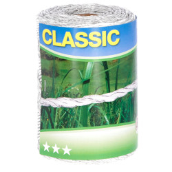 Ohradníkové lanko Classic (polywire) 250 m, bílé, 6 × 0,20 Niro