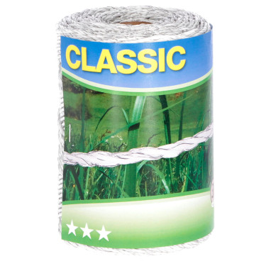 Ohradníkové lanko Classic (polywire) 250 m, bílé, 6 × 0,20 Niro