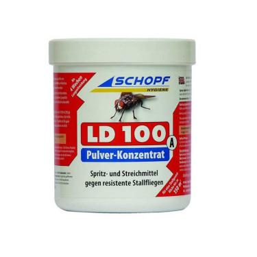 LD 100 A práškový koncentrát k hubení much ve stáji 250g červený
