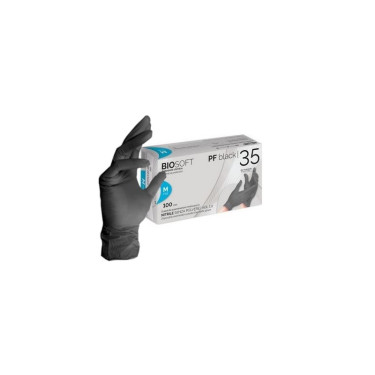 Rukavice nitrilové GLOVELY, AQL1, černé, délka 24 cm