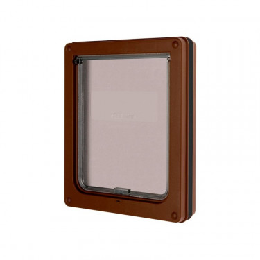 Dvířka pro psa magnetická Dog Mate 2-way Dog-Flap XL, 2-cestné, hnědé  