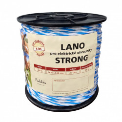 Lano STRONG pro el. ohradník, 4,5 mm, 3x0,40 mm Niro, 200 m, barva  
