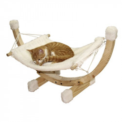 Houpací lehátko SIESTA, bílá houpačka pro kočky 73x36x34cm  