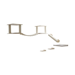 Škrabadlo pro kočky Cat play Area Top XL, sada nástěnných pater, bílá, 7 ks  