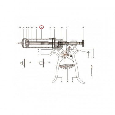 Válec skleněný pro poloautomat Roux-Revolver, 50 ml  