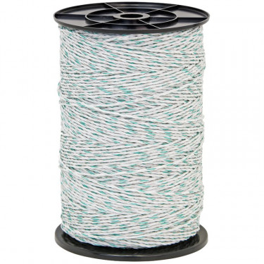 Lanko pro elektrický ohradník, průměr 3 mm, 400 m, zeleno-bílé