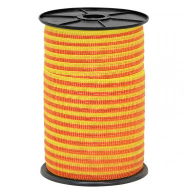 Páska pro elektrický ohradník, šířka 10 mm, 250 m, žluto-oranžové