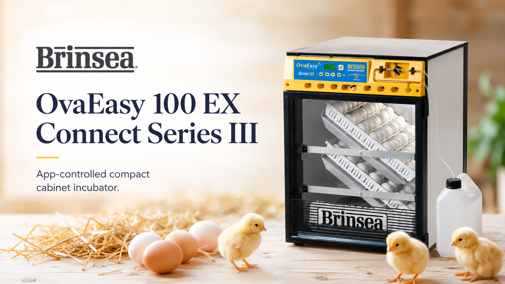 Brinsea OvaEasy 100 EX Connect Series III – skříňová profi líheň s ovládáním přes aplikaci banner